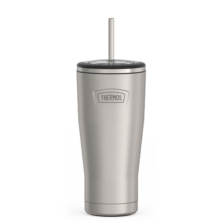 Thermos 24 ounce stainless steel tumbler with straw