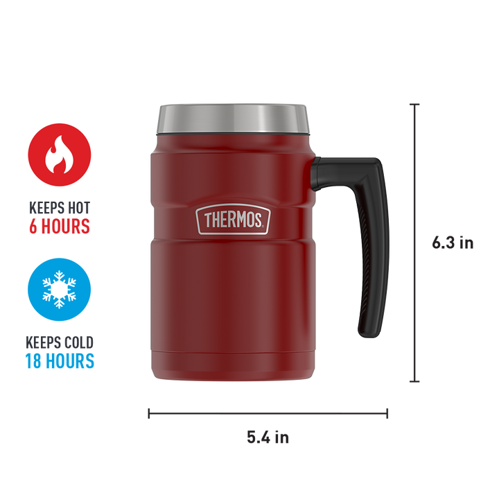 Thermos 16 ounce stainless steel mug without lid