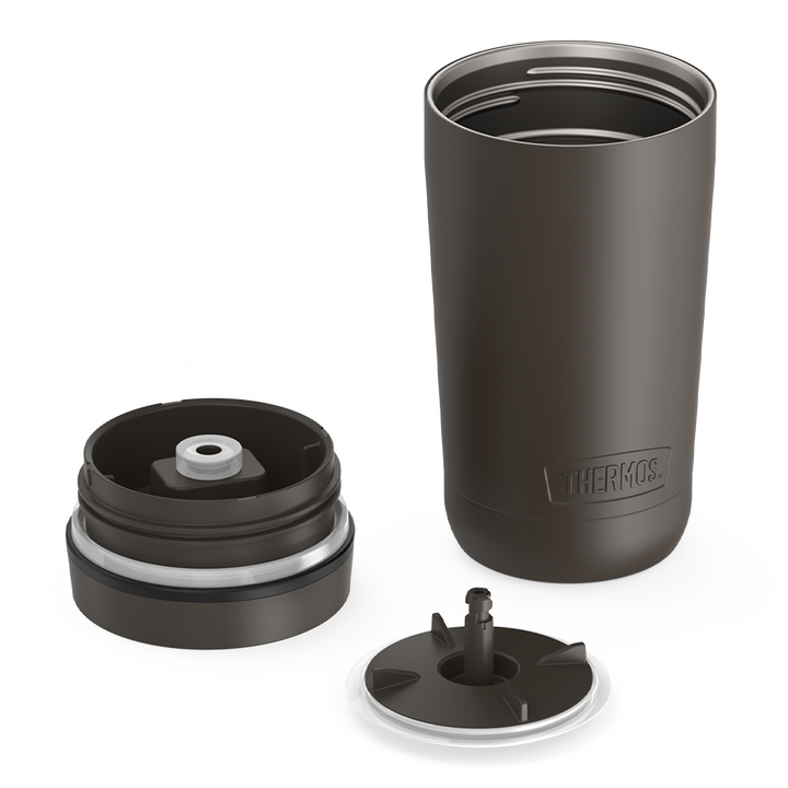 12 ounce alta tumbler, espresso black, unassembled.