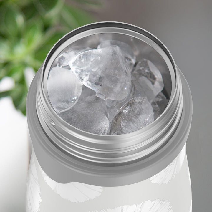 Top view of ice inside a 10 ounce Thermos Kids water bottle