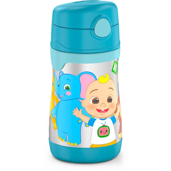 10 ounce Thermos Kids water bottle, Cocomelon featuring JJ and an elephant.