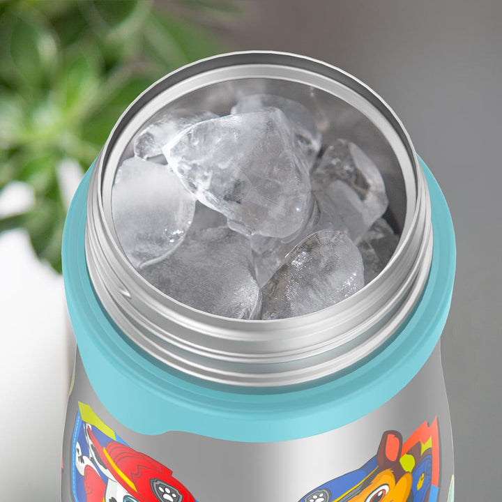 Top view of ice inside a 10 ounce Thermos Kids water bottle