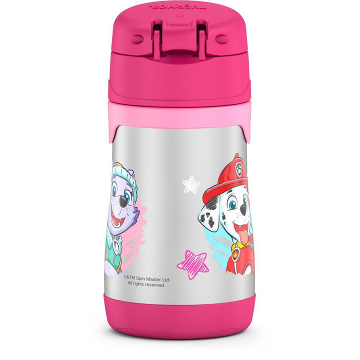 10 ounce Thermos Kids water bottle, Paw Patrol back view featuring Marshall and Everest.