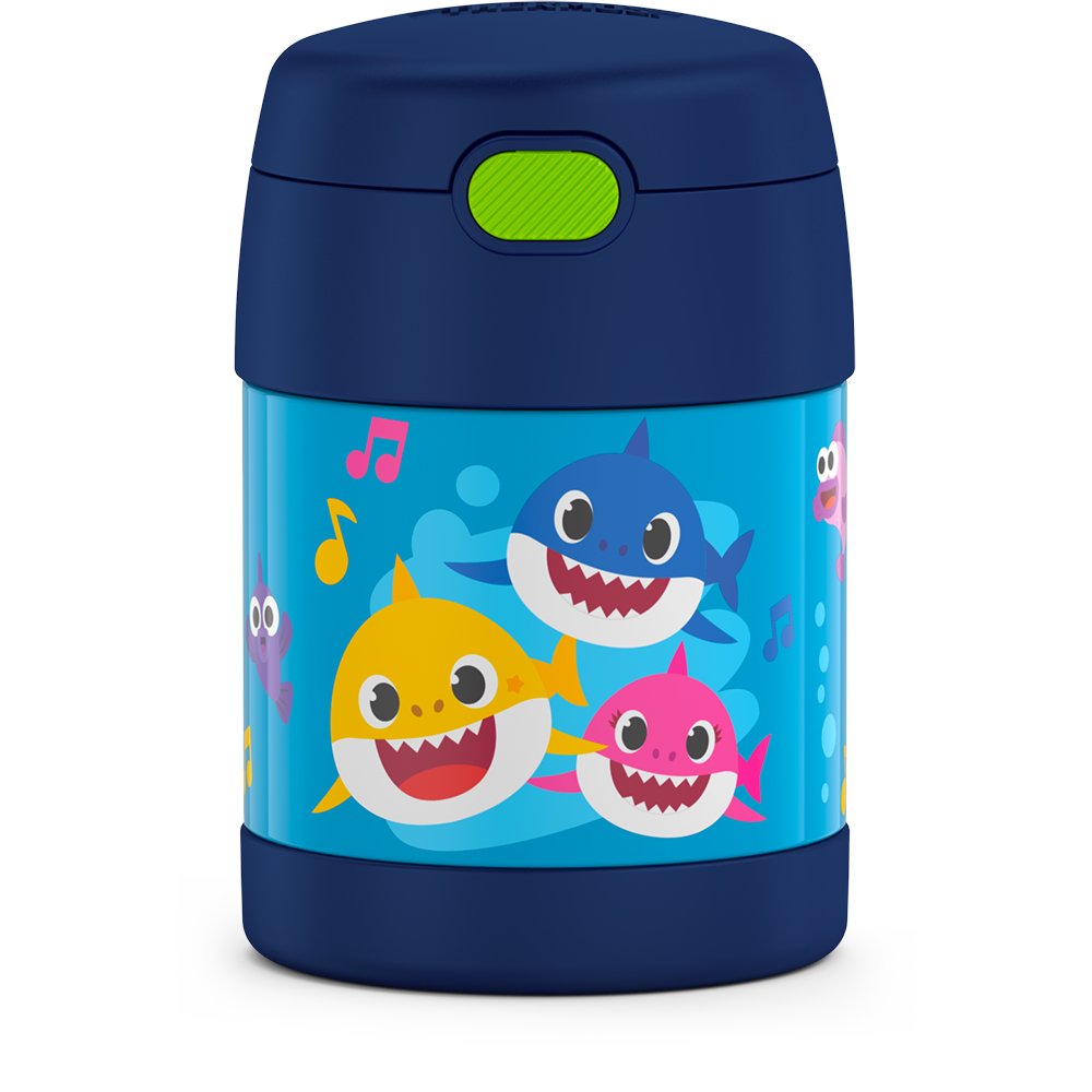 10 ounce Funtainer food jar, Baby Shark, view 2. 
