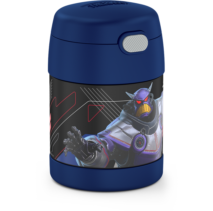 10 ounce Funtainer food jar, Lightyear side view with Zurg