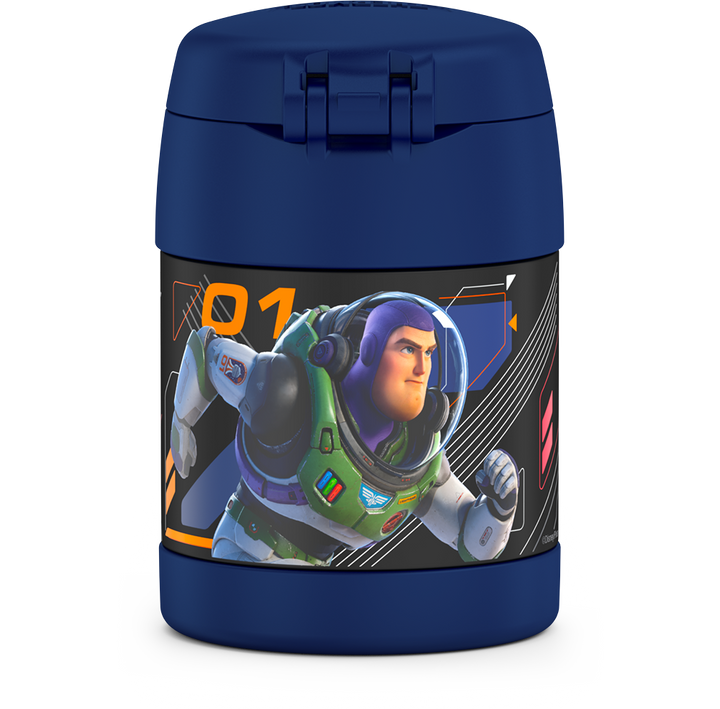 10 ounce Funtainer food jar, Lightyear back view featuring Buzz Lightyear.