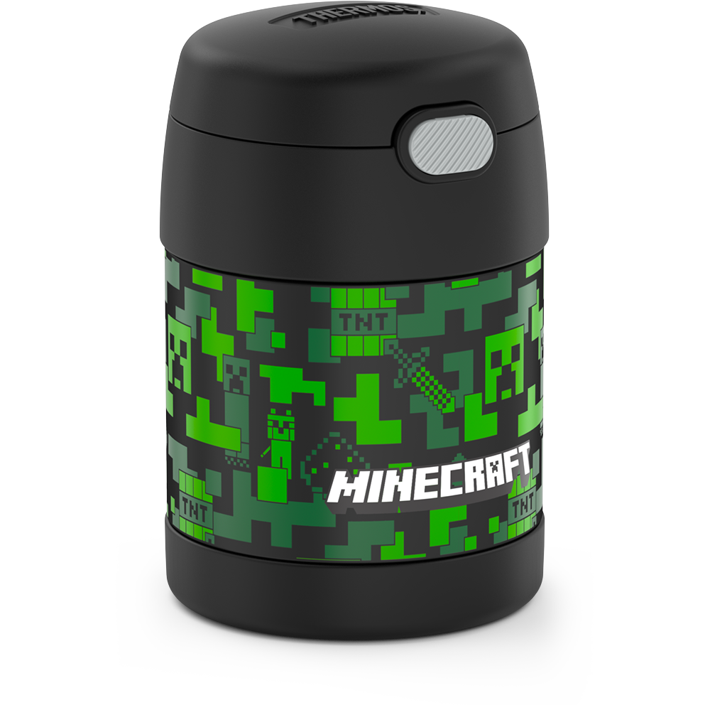 10 ounce Funtainer food jar, Minecraft side view. 