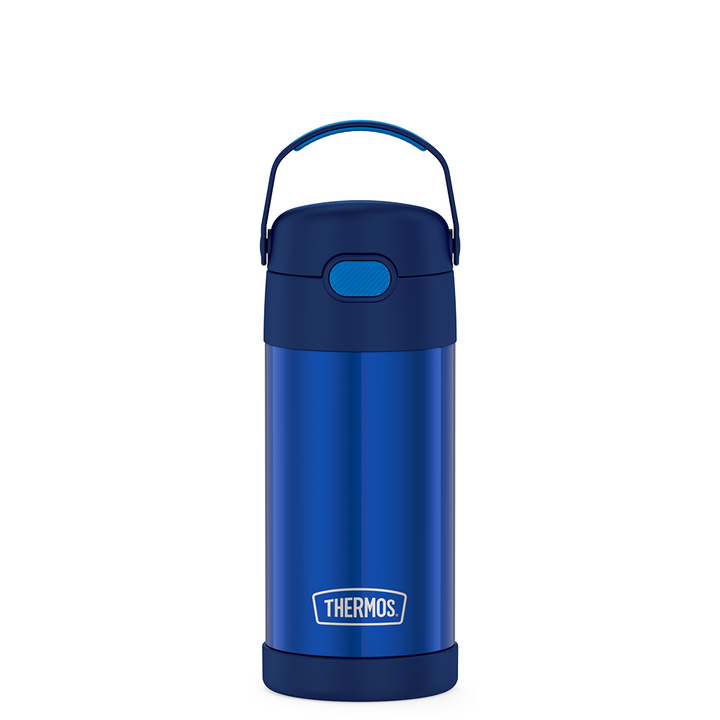 12 ounce Funtainer water bottle, navy blue.