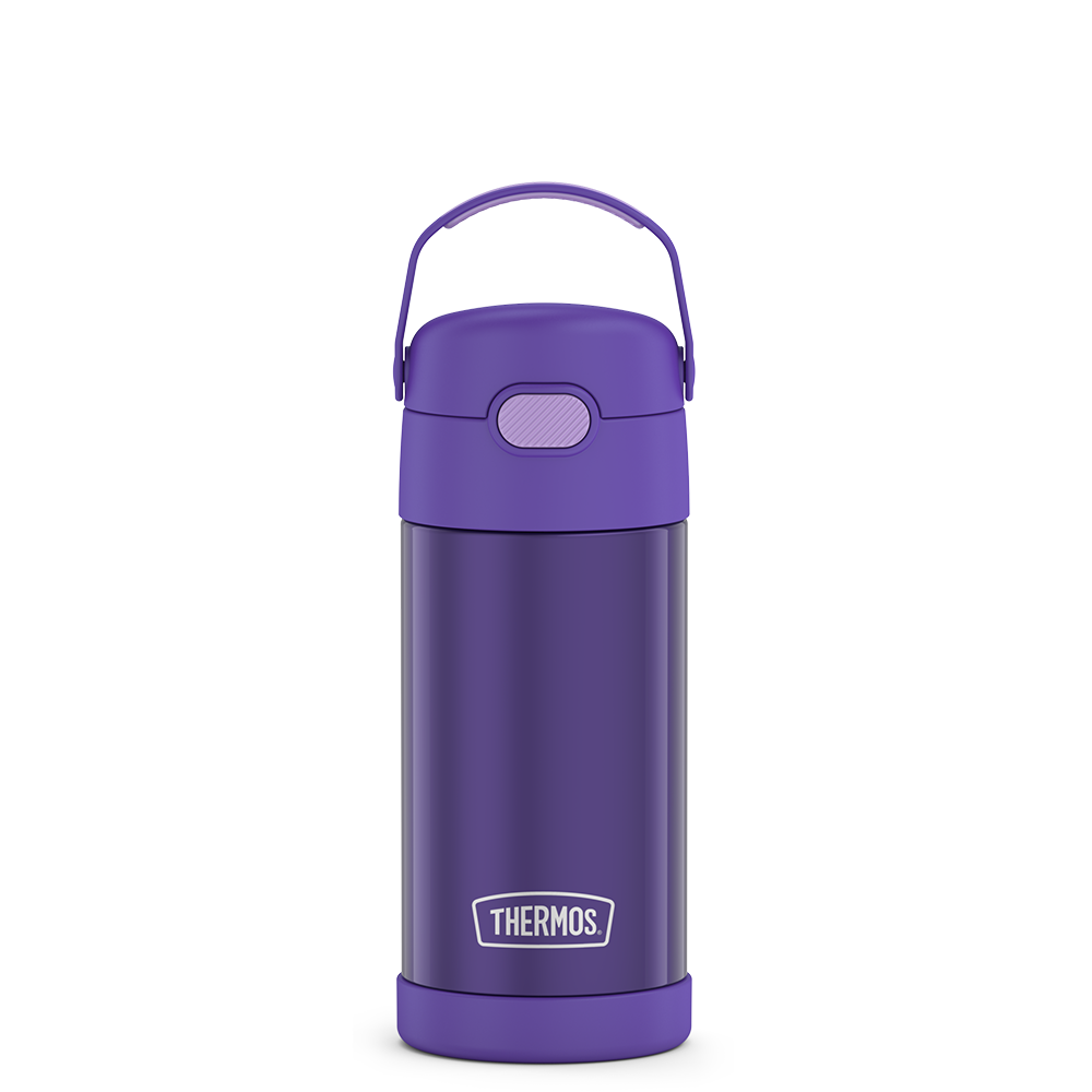 12 ounce Funtainer water bottle, purple.