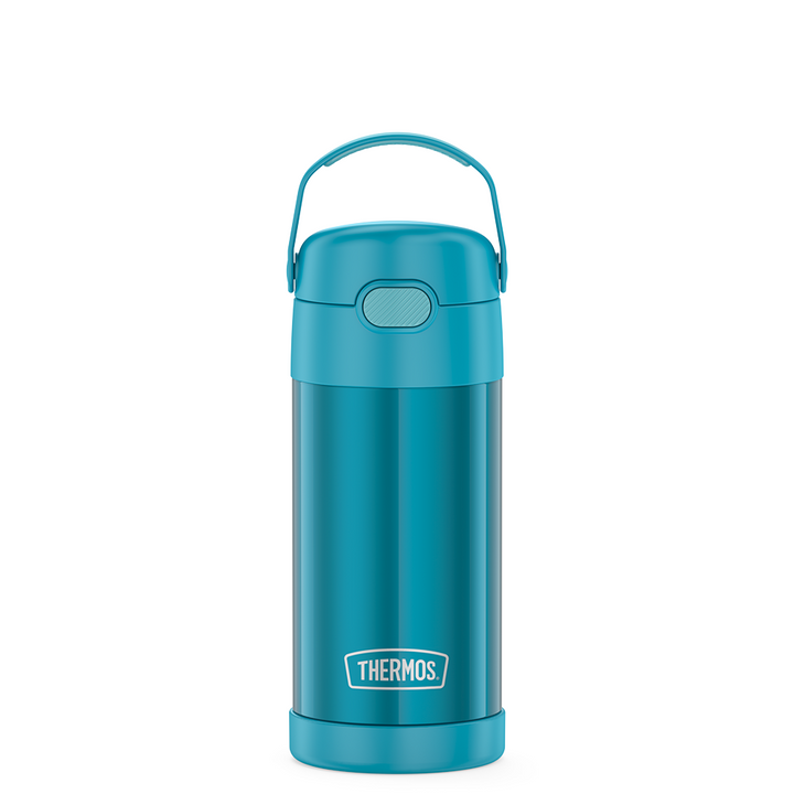 12 ounce Funtainer water bottle, teal.